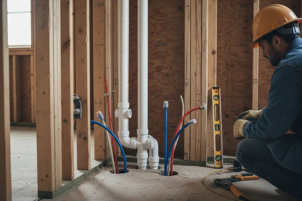 Drain and supply rough-in during Drain Cleaning in Virgie
